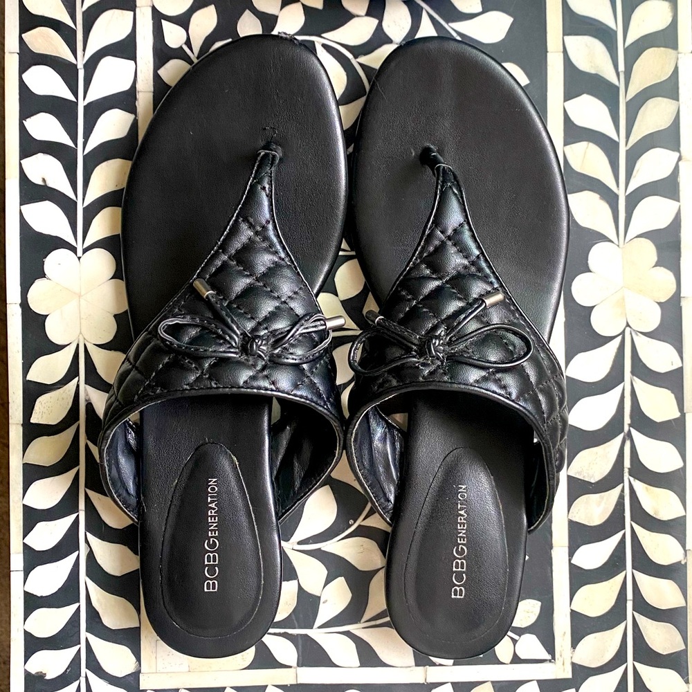 Bcbgeneration Black Leather Sandals. - image 1